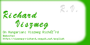 richard viszmeg business card